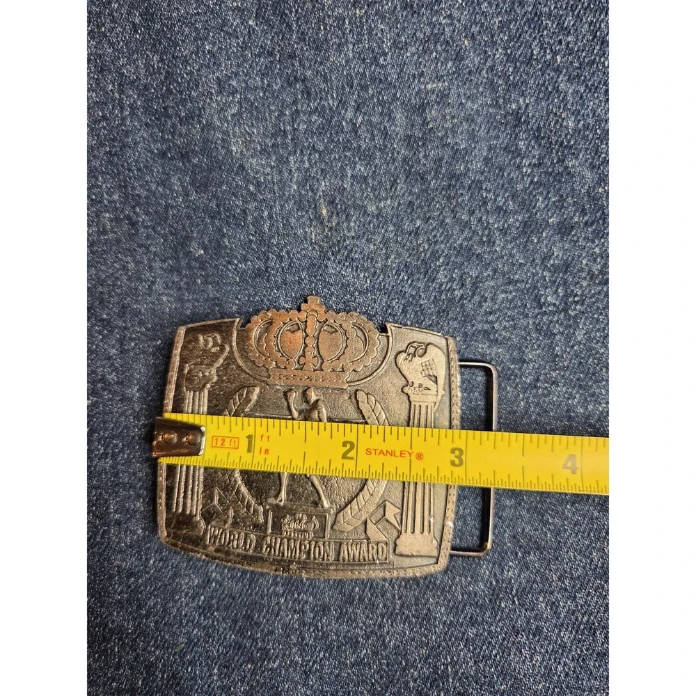 Vintage Boxing World Champion Award Belt Buckle - RARE & Heavy